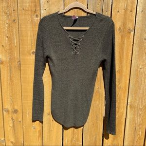 Fitted Rib Knit Long Sleeve Top by No Boundaries